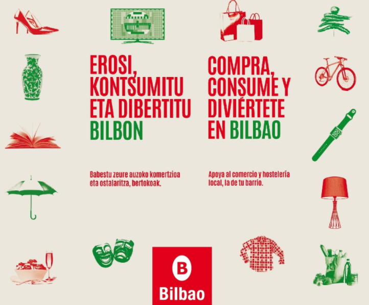 El Ayuntamiento de Bilbao pone en marcha una campaña de comunicación para promocionar y apoyar al comercio y hostelería de la ciudad